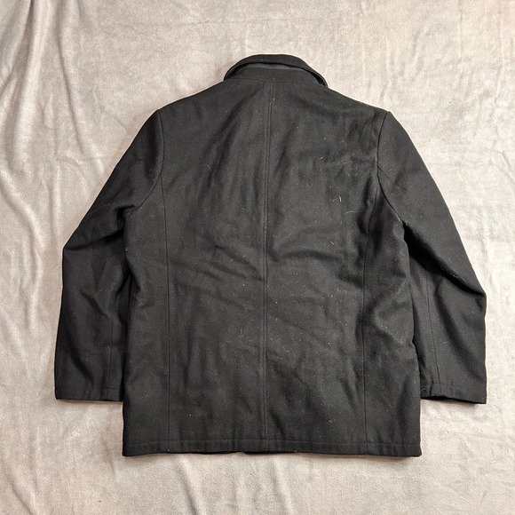 Kenneth Cole Peacoat Mens Extra Large Black Legacy Wool Removable Rib Knit Bib - Picture 7 of 9